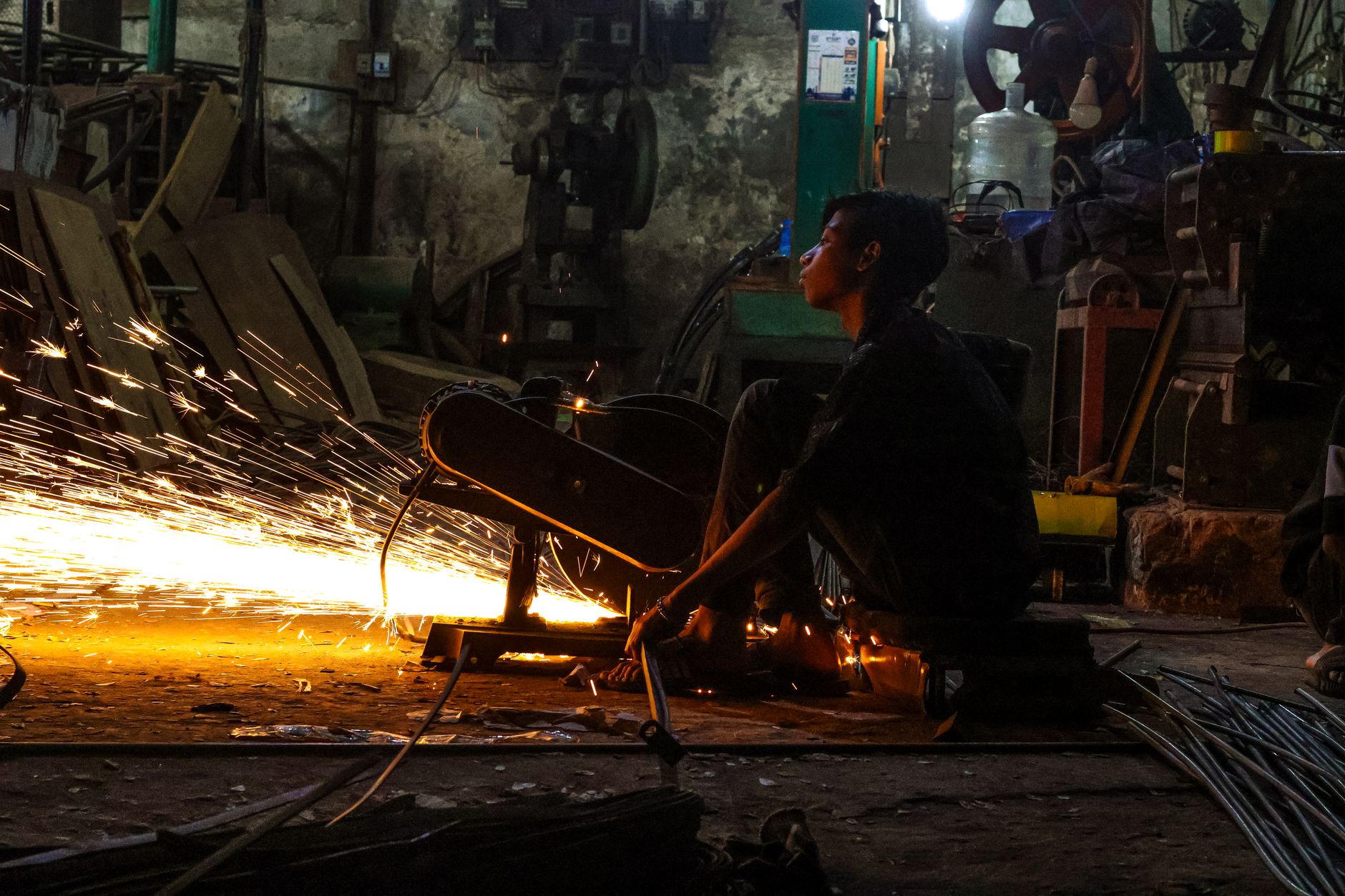 Grinding Metal Sparks